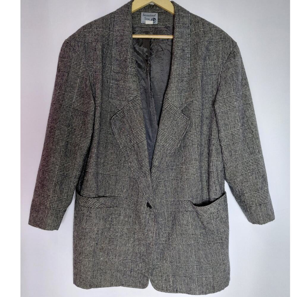 Scene Made in USA Blazer Long Sleeve Houndstooth Women see measurements